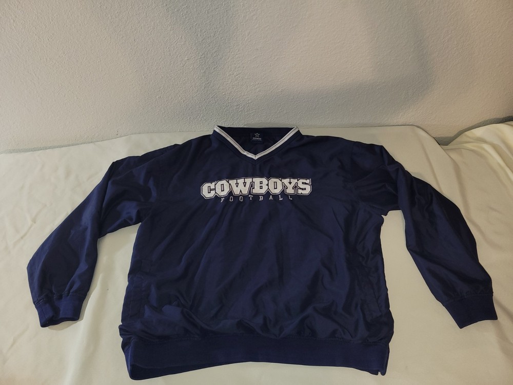 Dallas Cowboys Jacket Mens Large Blue V Neck Pullover Apparel Football