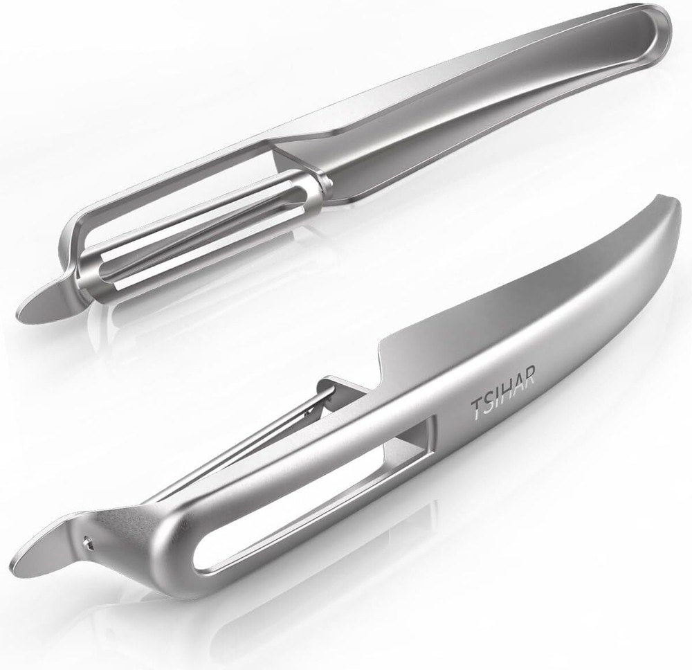 2-PCS Fruit - Vegetable Peelers, Stainless Steel Potato Peeler Silver