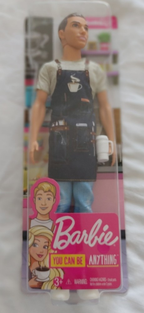 Barbie You Can Be Anything Ken Barista Hipster With Bun New In Box