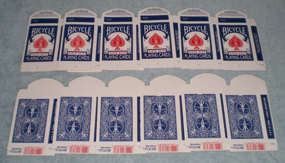 CLEARANCE SALE!!! - 12 Bicycle Playing Card Boxes - Rider 808 Blue Poker Size-image