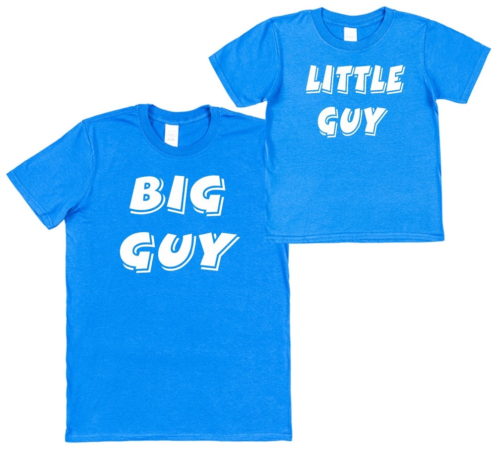 Big Guy & Little Guy Matching T-Shirts Dad & Son T-Shirt Set Father & Child Tees