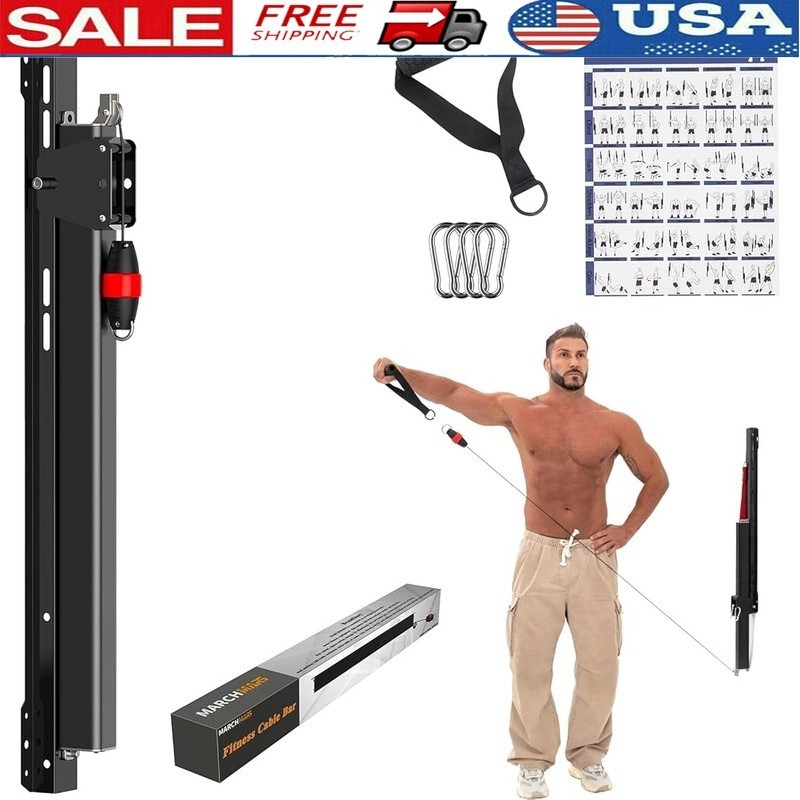Multi-Functional Wall-Mounted Resistance Training System Adjustable Workout Bars