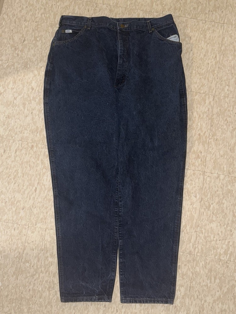 Lee Riders Vintage 80s Dark Wash 38x30 Denim Jeans 100% Cotton Made In USA