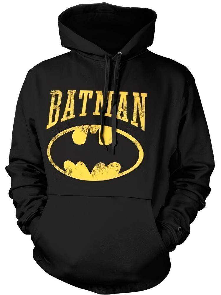 Men'S & Women'S Batman & Justice League Graphic Hooded Sweatshirt - Black with Y