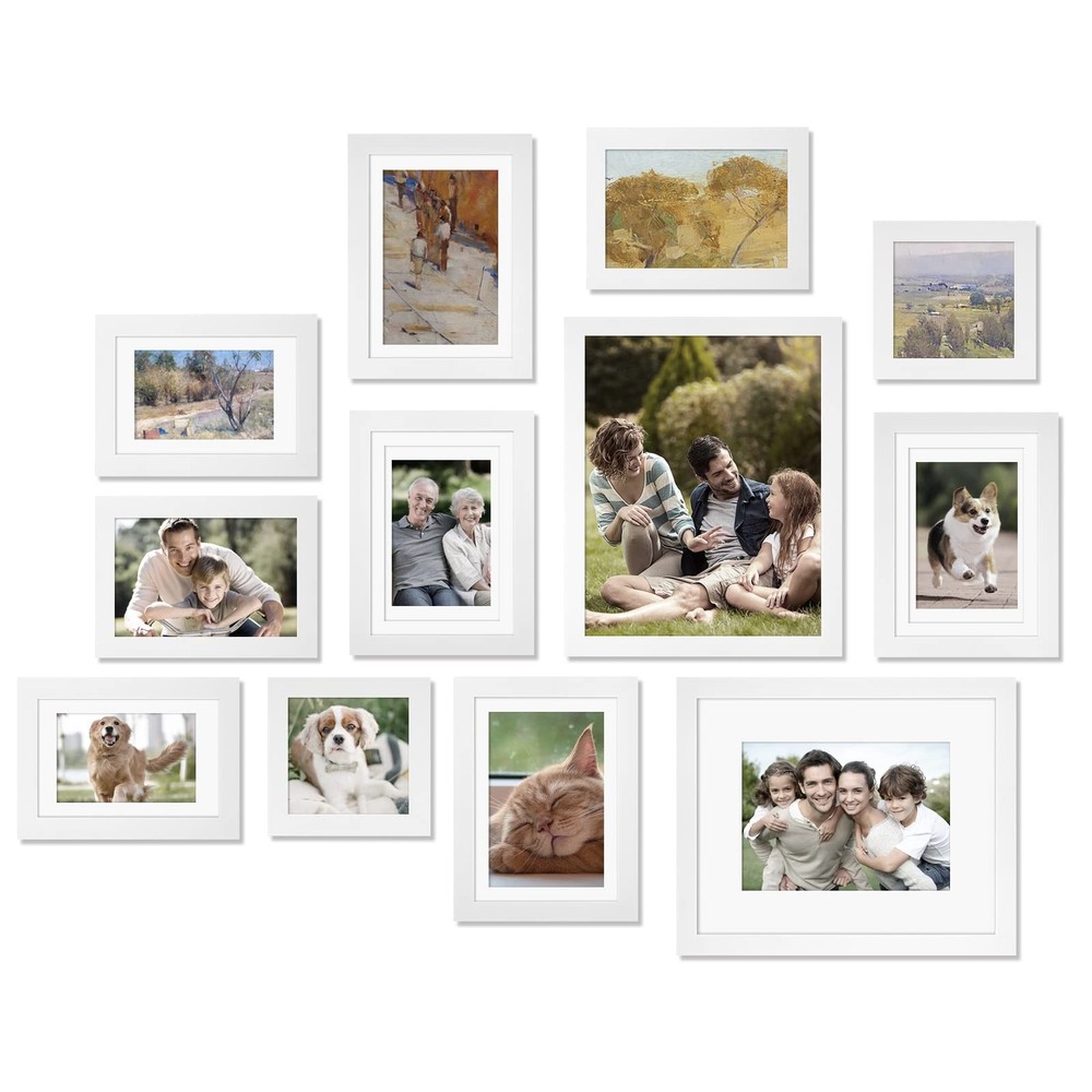 Picture Frame Set 12 Pack, Picture Frames Collage Wall Decor with Two 8x10, F...