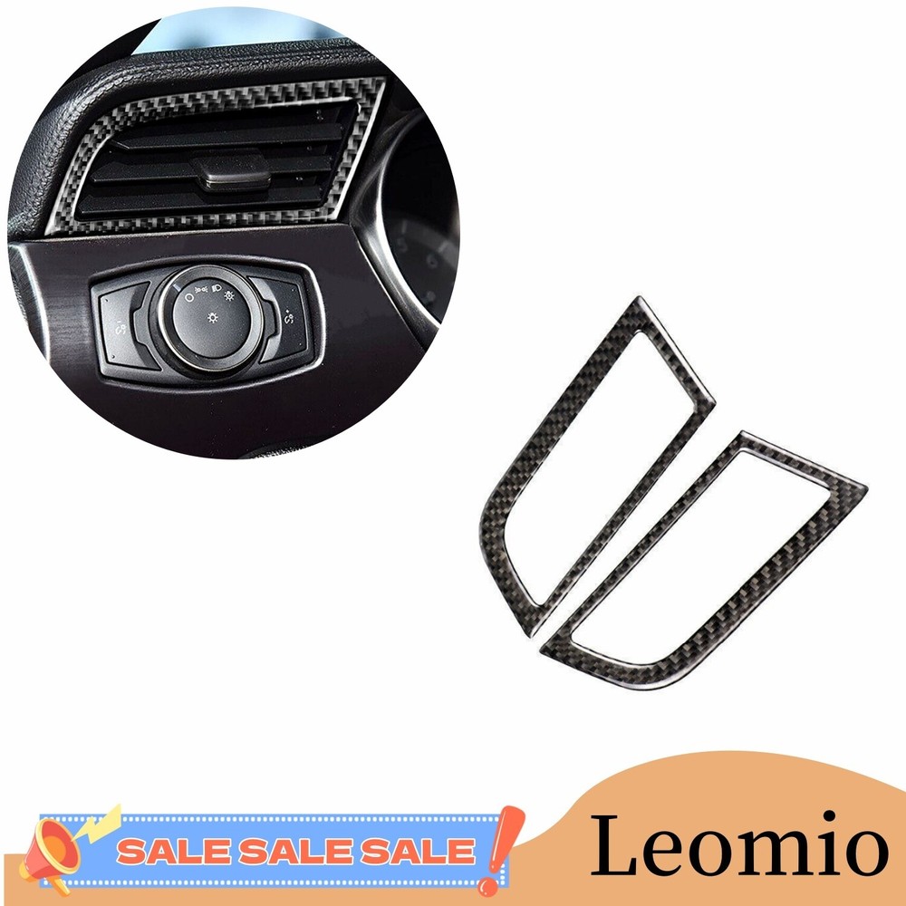 2PCS Carbon Fiber Air Vent Outlet Cover Frame Trim For Ford Mustang 2015-2023