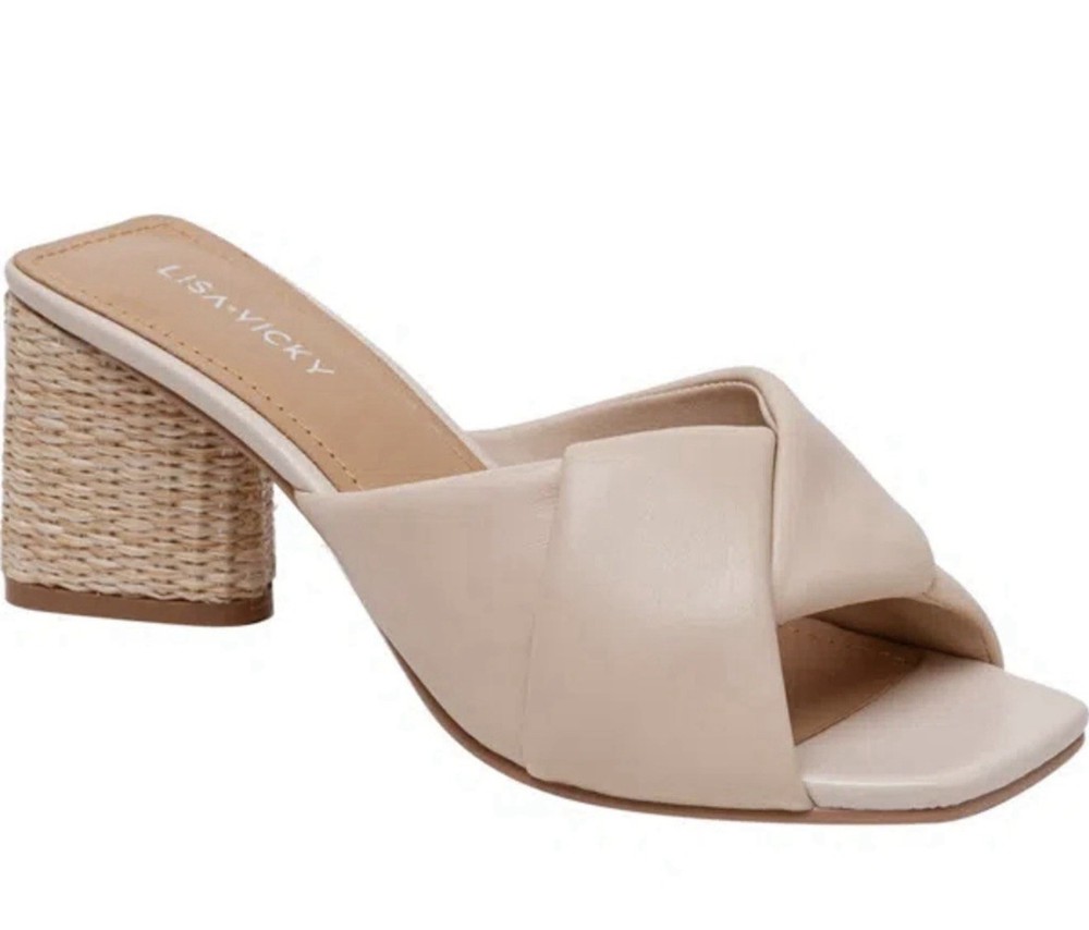 NEW! Lisa Vicky Impress Block Heel in Nude size 7.5