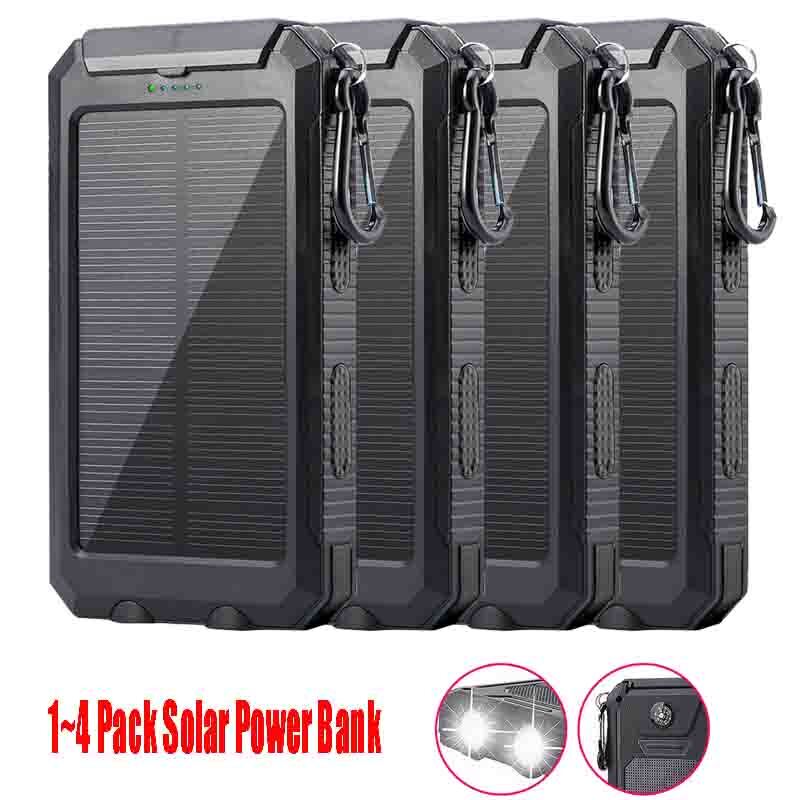 Super Bright 1000000mAh USB LED Portable Charger Solar Power Bank for Cell Phone