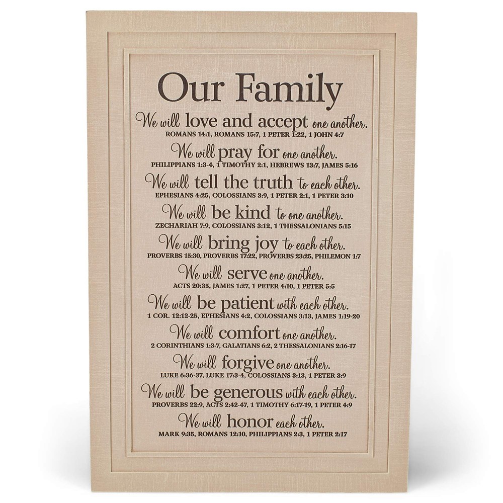 Our Family Will Love Another Textured Cream 11.25 x 16.75 Cast Stone Wall Plaque