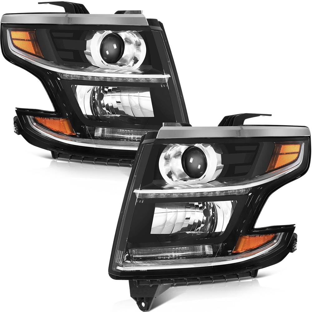 For 2015-2020 Chevy Tahoe Suburban Driver +Passenger Headlights Assembly Pair