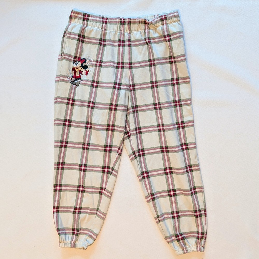 Disney Parks Holiday Plaid Minnie Mouse Lounge Pajama Pants XL Christmas Sleepwear