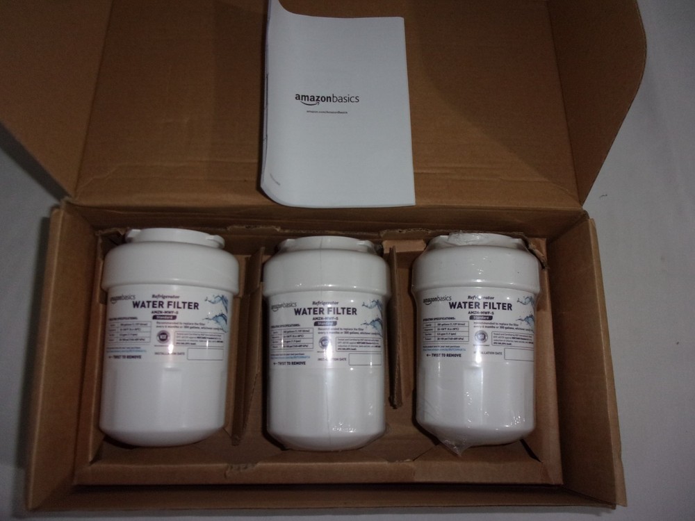 3 Pack Amazon Basics For GE / Refrigerator Water Filter AMZN-MWF-S / Standard