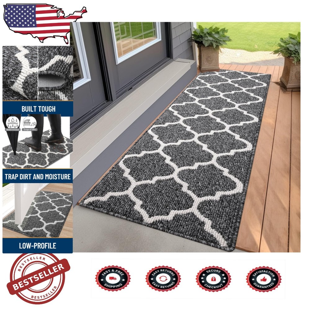 Elegant Non-Slip Indoor Door Mat 59x20 - Washable, Absorbent & Stain Resistant