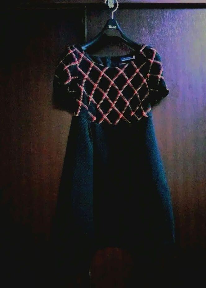 BURBERRY Wool Dress Short Sleeve Flare A-line Check Women Size 36 Used