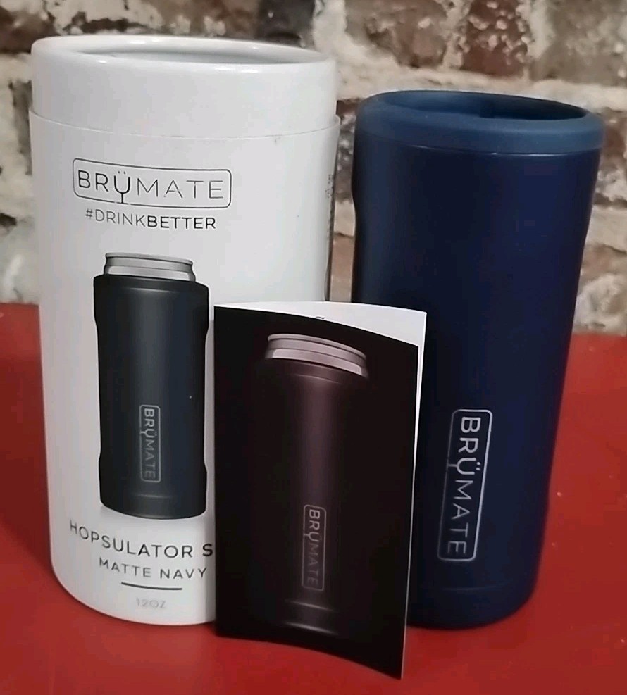 NEW BruMate Hopsulator Slim Matte Black / Matte Navy 12oz Slim Cans *3E