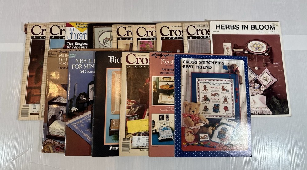 Vintage Cross Stitch Pattern Books & Leaflets. Lot of 15 | A5 #2