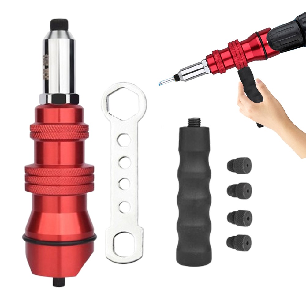 Electric Rivet Nut Gun Adapter Cordless Riveting Tool Insert Nut Drill Tool Kit