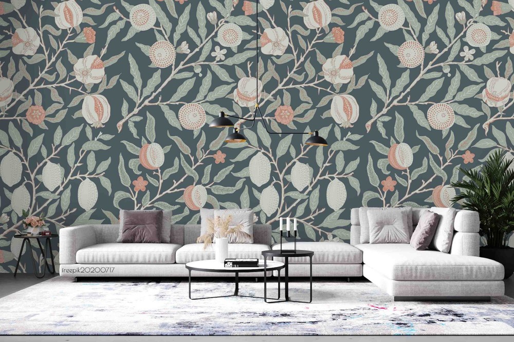 3D Leaf Fruit Floral Pattern Wall Murals Wallpaper Murals Wall Sticker