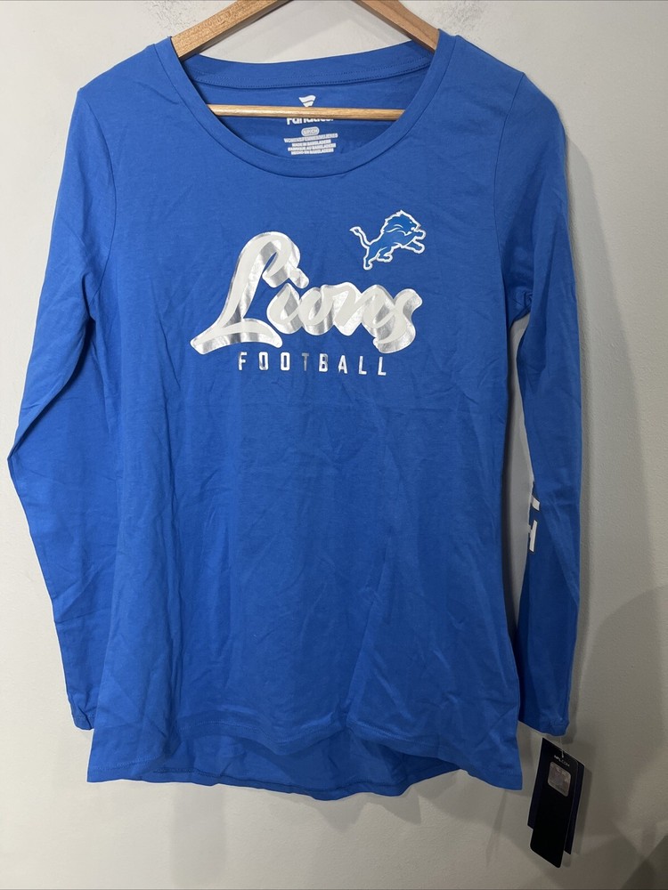 Detroit Lions Fanatics NFL Team Apparel Long Sleeve T-shirt Blue Women’s S NWT