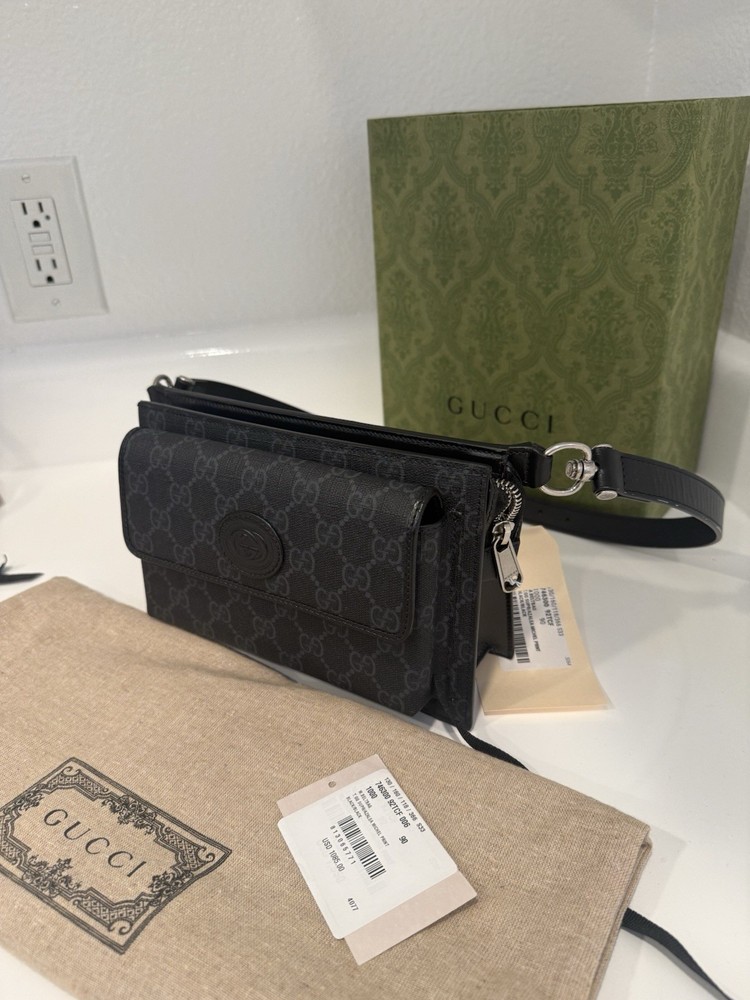 Gucci GG Supreme Canvas Belt Bag Black Monochrome Unisex with Box and Dustbag
