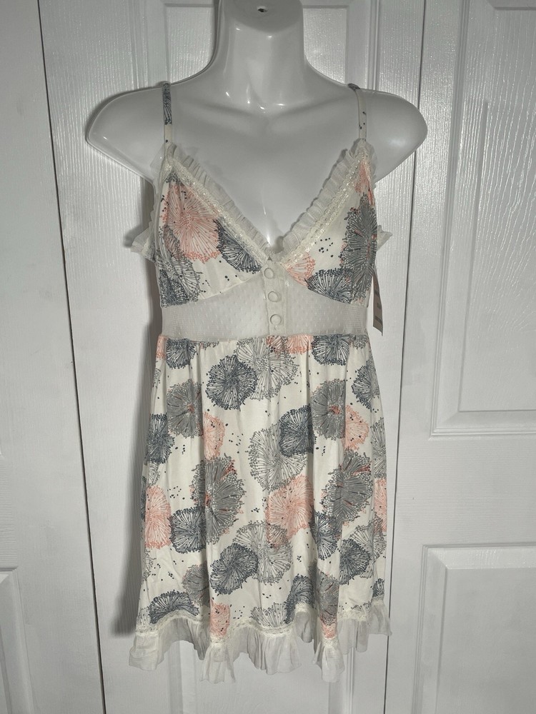 NWT Tart Intimates Floral Dandelion Lace Trim Night Tank Top Size L