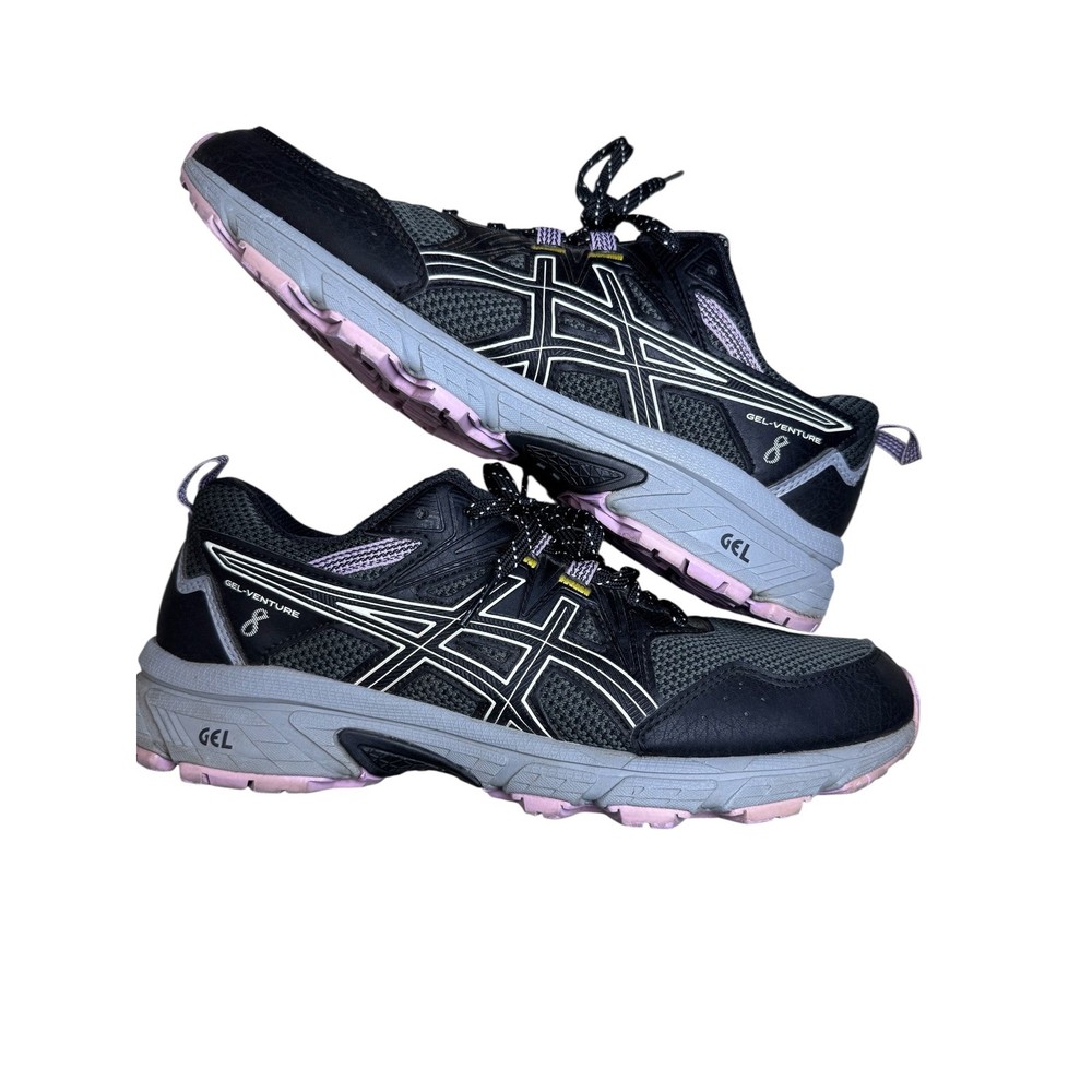 Asics Gel-Venture 8 Womens Trail Running Shoes Black Lavender 1012A708 Size 9