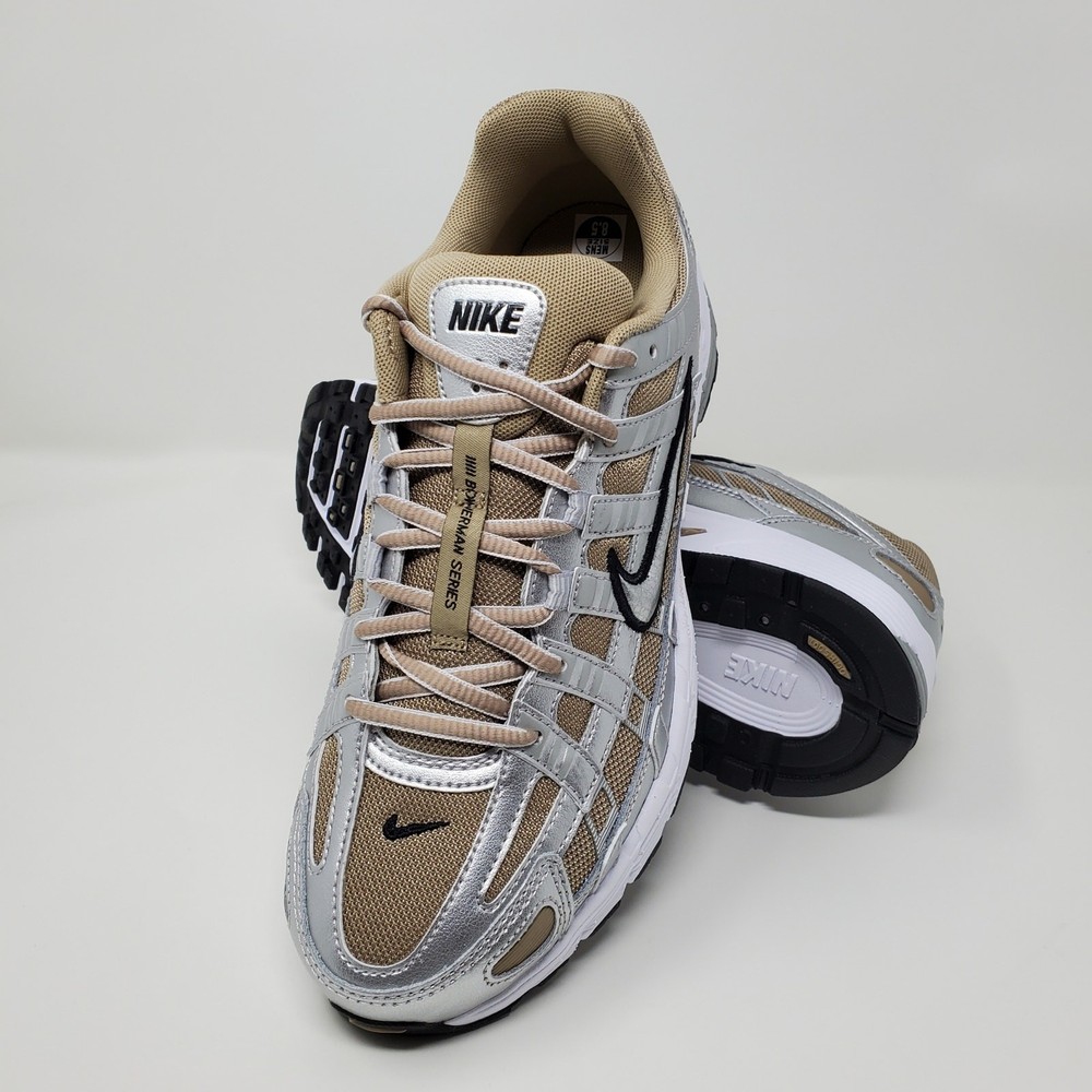 Nike P-6000 Shoes - Khaki/ Metallic Platinum HQ3030-200 Men's Size 8.5
