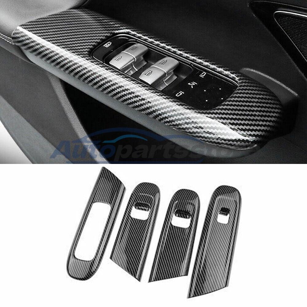 Fit For Benz C-Class 2022-2023 Carbon Fiber Door Window Switch Lift Cover Trim