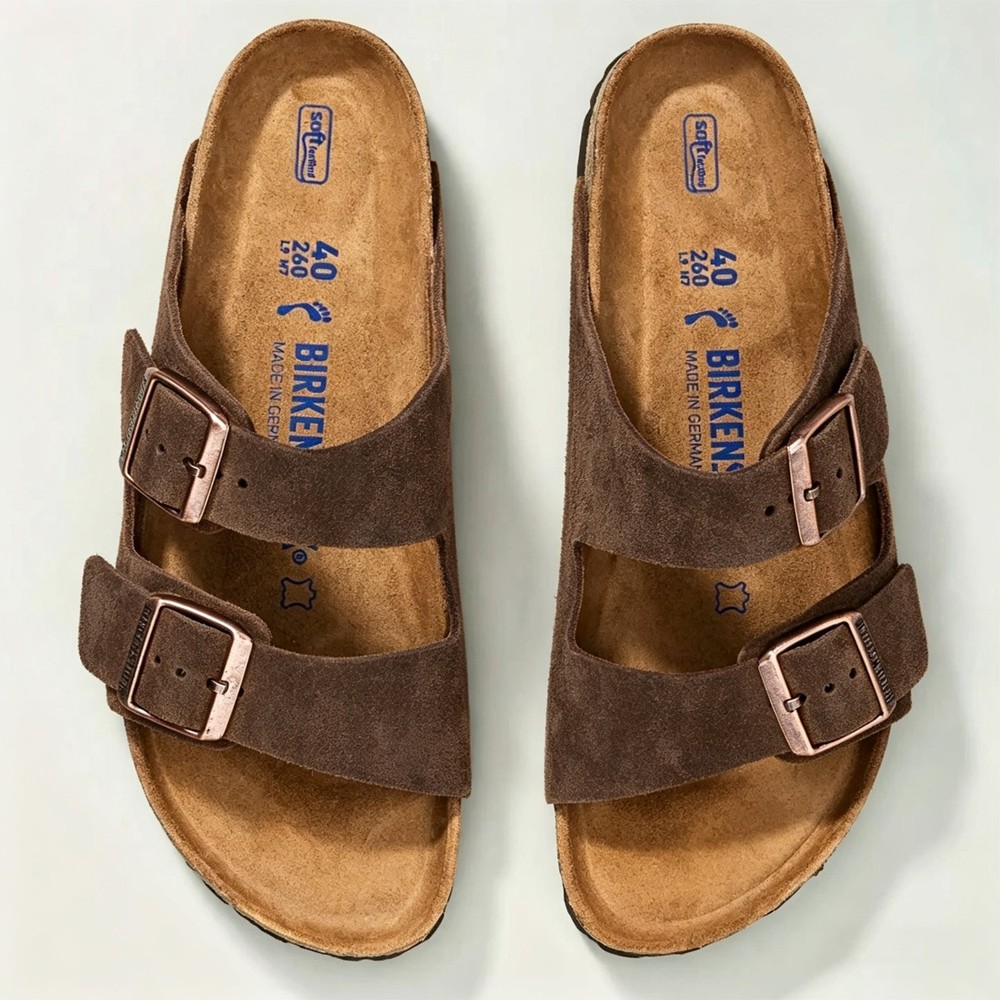 Birkenstock Arizona Suede Leather Mocha Sandals Unisex Shoes New w/ Box