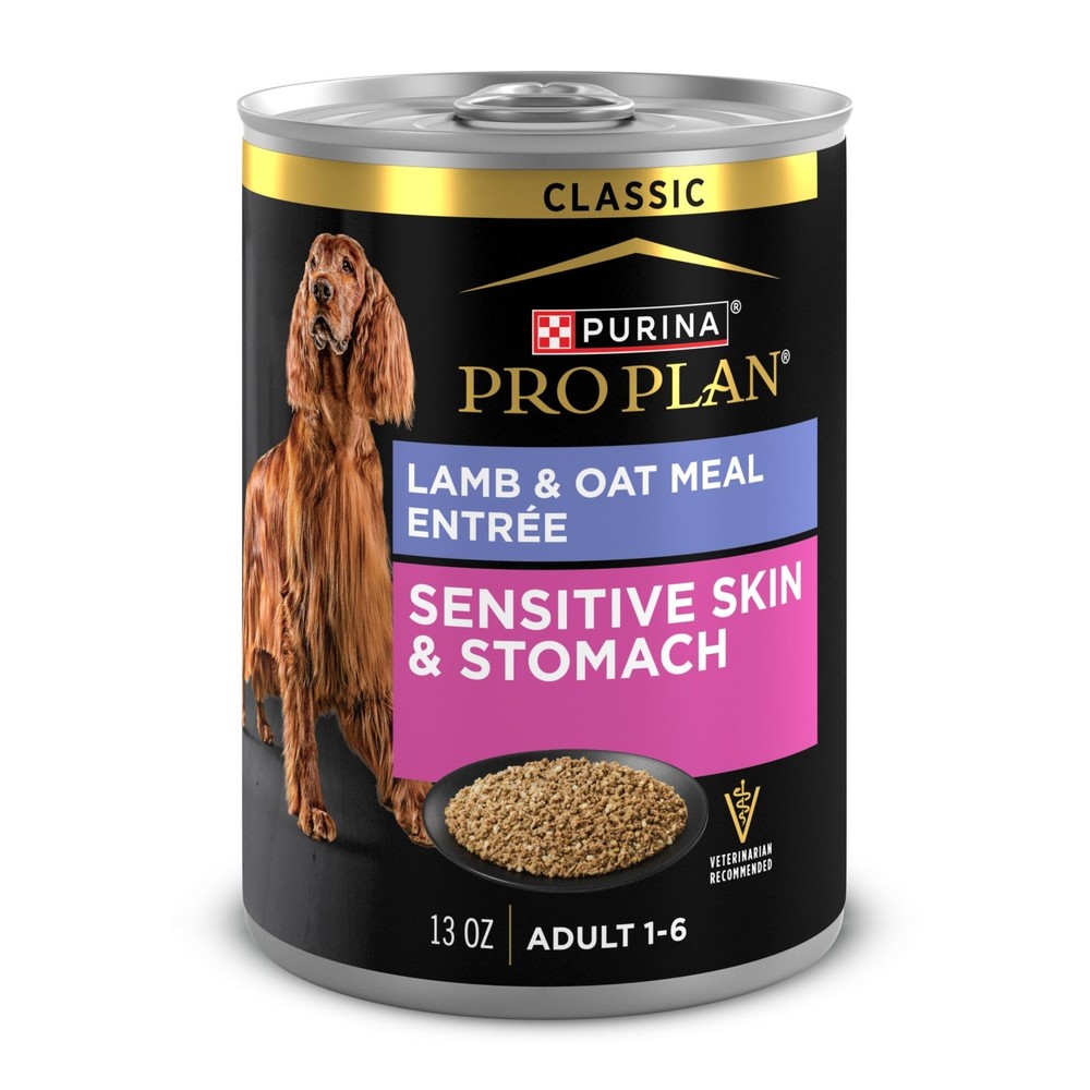 Purina Pro Plan Sensitive Skin&Stomach Dog Food Wet Classic Pate,Lamb,13oz,24ct
