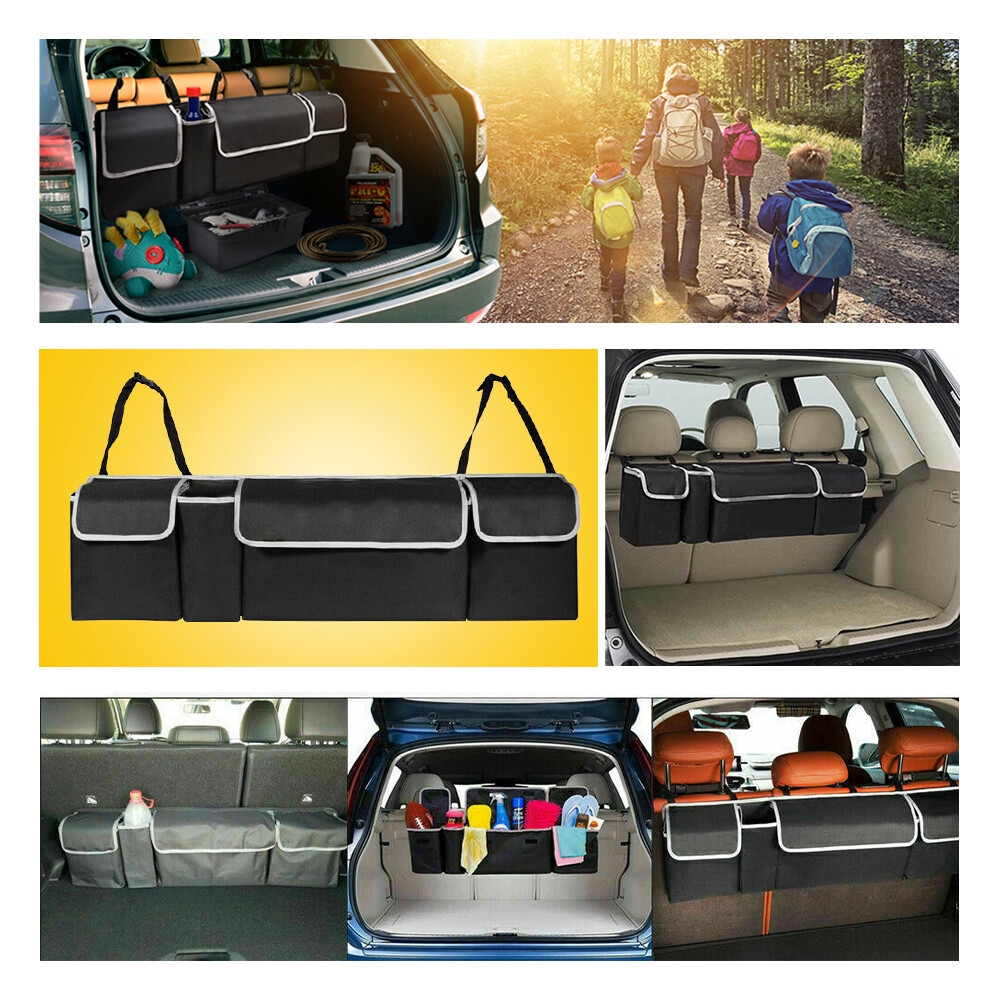 Car Trunk Organizer Cases Interior Accessories Back Seat Storage Bag 4Pocket