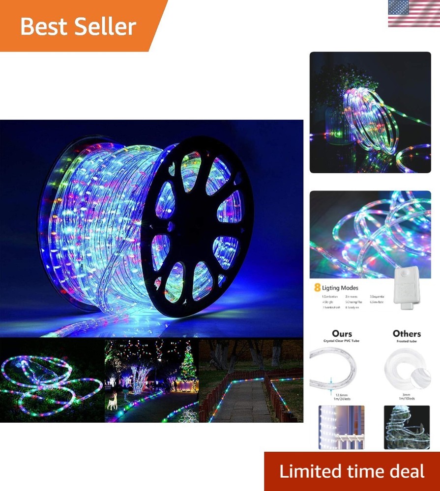 100ft LED Rope Lights Outdoor, 720 LED Connectable and Flexible Tube Lights w...