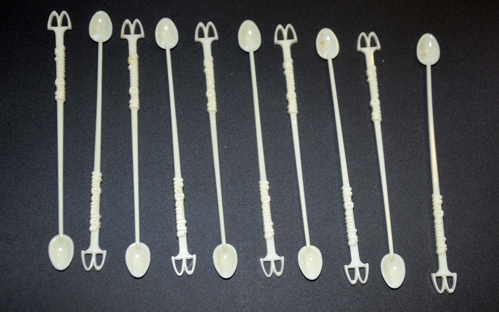 Lot 10 Vintage MCDONALD’S Coffee Spoon Stirrers McSpoon