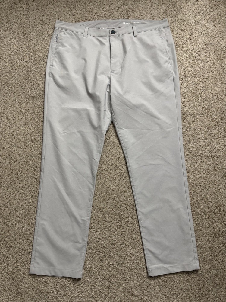 Tommy Bahama Pants Mens Size 38x30 Light Gray IslandZone Performance Golf Casual