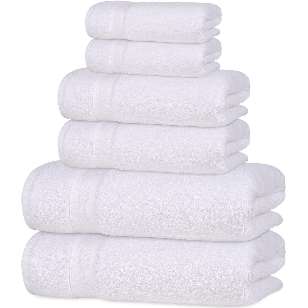 Quick-dry Soft High Absorbent Cotton Turkish Bath Towels Set of 6