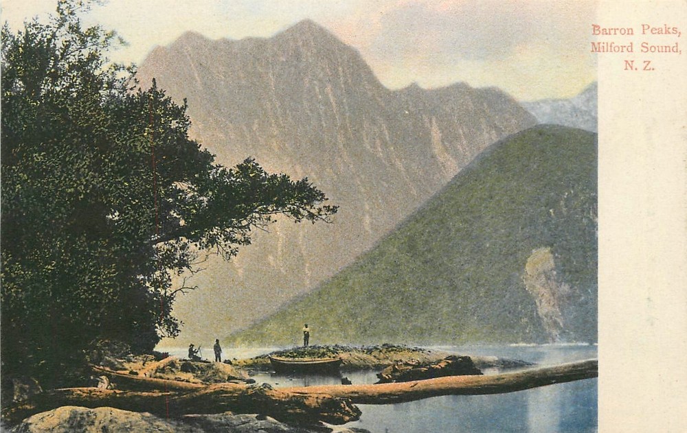 C-1910 Milford Sound New Zealand Postcard Barron Peaks Industria 24-10323