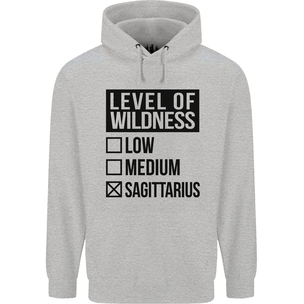 Levels of Wildness Sagittarius Mens 80% Cotton Hoodie