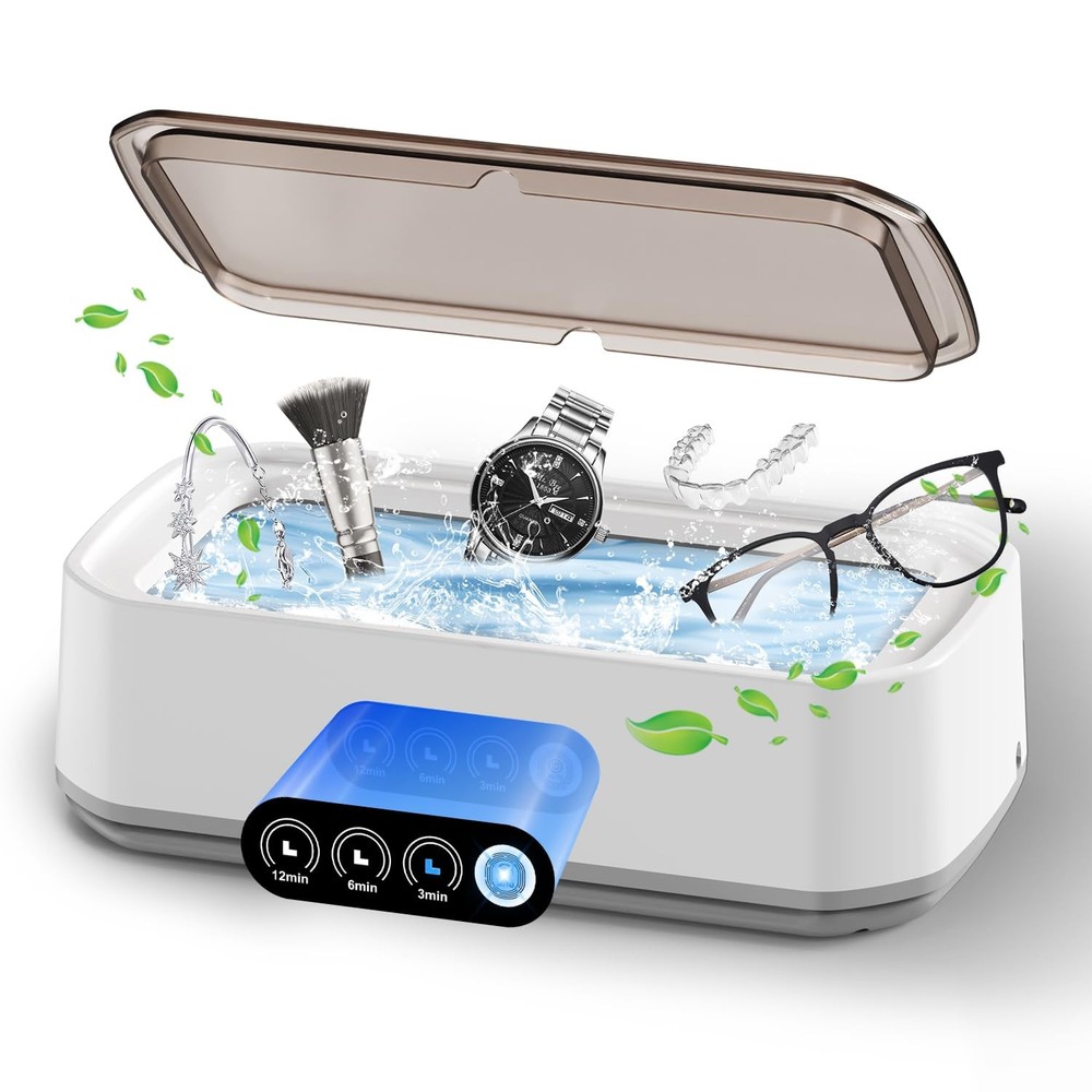Ultrasonic Jewelry Cleaner with 3 Modes & Digital Timer for Deep Cleaning