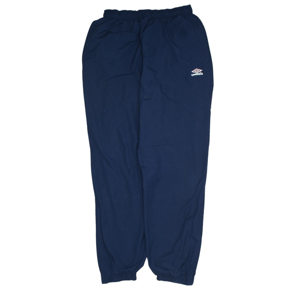 Umbro Mens Joggers Navy Blue Nylon Elastic Waist Cuffed Track Pants Retro M