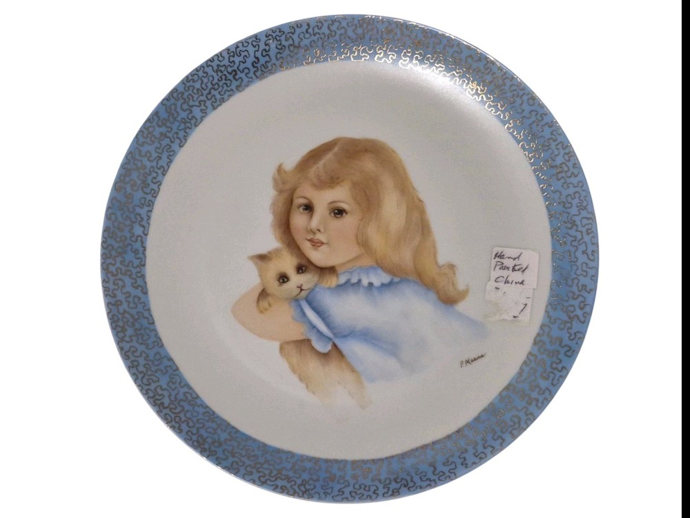 Vintage Hand Painted China Plate By P Means Signed 