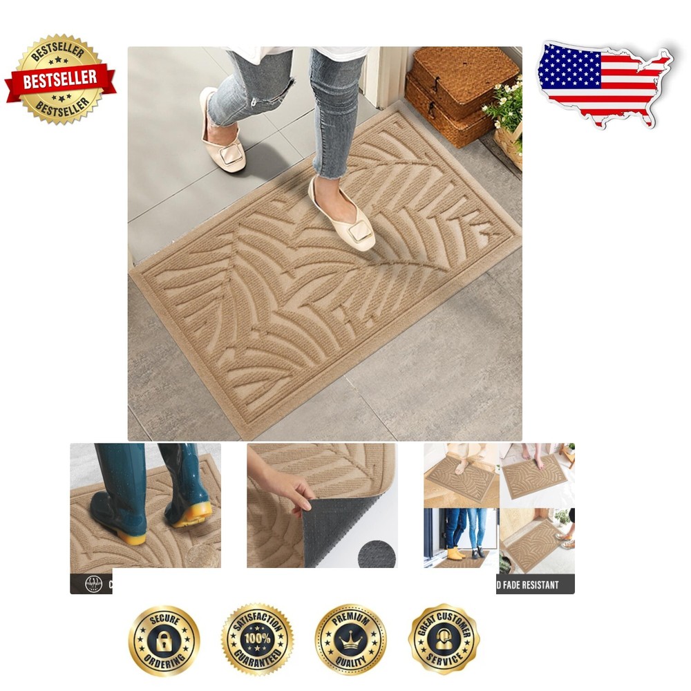 Sturdy Non-Slip Beige Doormat: 36