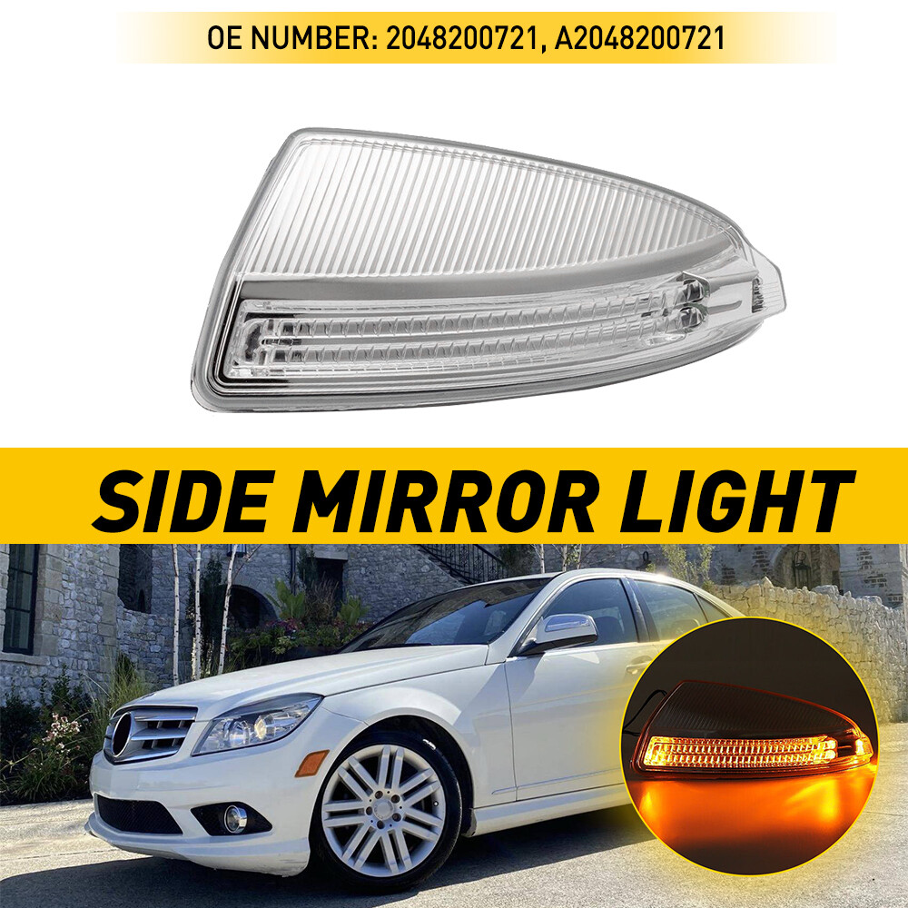 Mercedes W204 Left Mirror Yellow Turn Signal for C250 C300 C350 C63