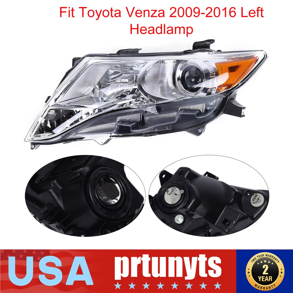 Fit Toyota Venza 2009-2016 Left Headlamp Assembly Driver Side Halogen Headlight