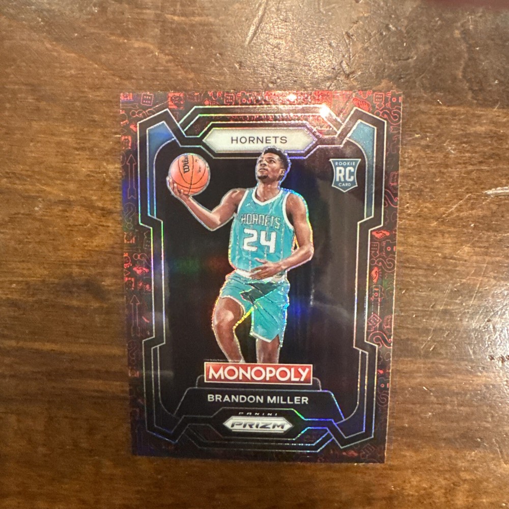 2023-24 Panini Prizm Monopoly Red Pattern Icons Prizm #15 Brandon Miller Rookie