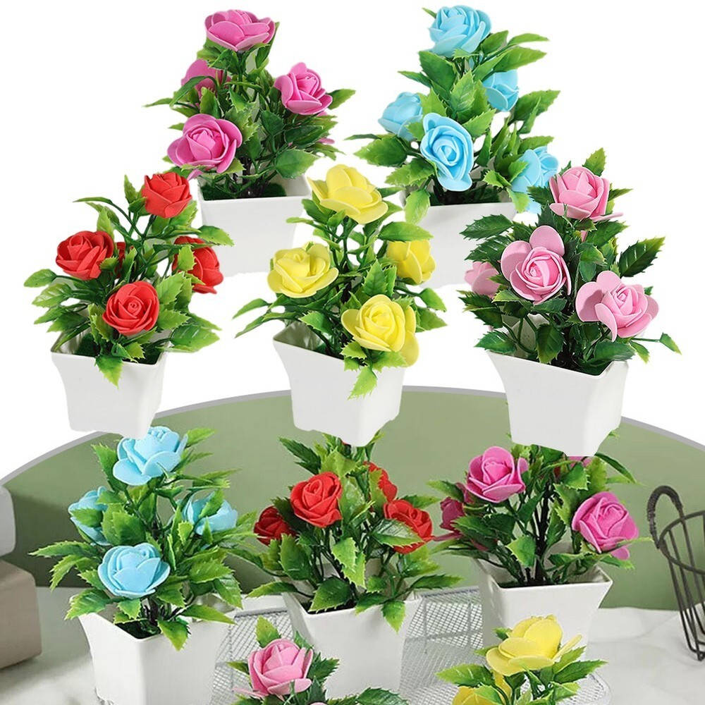 Beautiful Artificial Flowers in Pot for Restaurant and Courtyard Decor