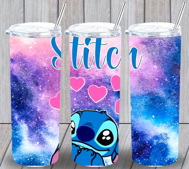 Stitch Rtr #21 Multicolor 20oz Insulated Tumbler With Lid Clear Straw New