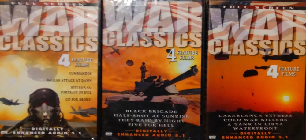 WW2 War Classics DVD Lot of 3 Sets - 12 Movies Factory Sealed