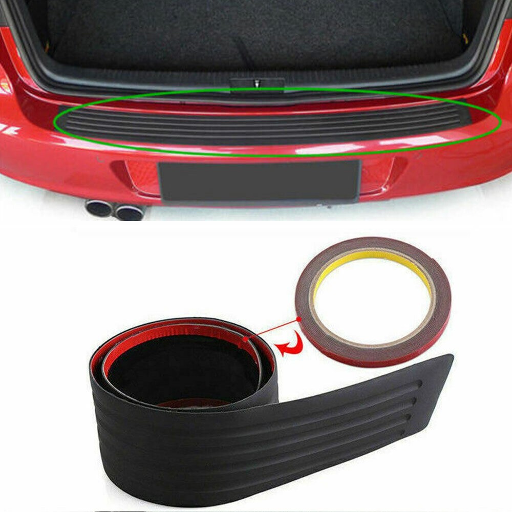 Black Rear Bumper Rubber Cover Strip Scratches Protect Adhesive Universal 90*8cm