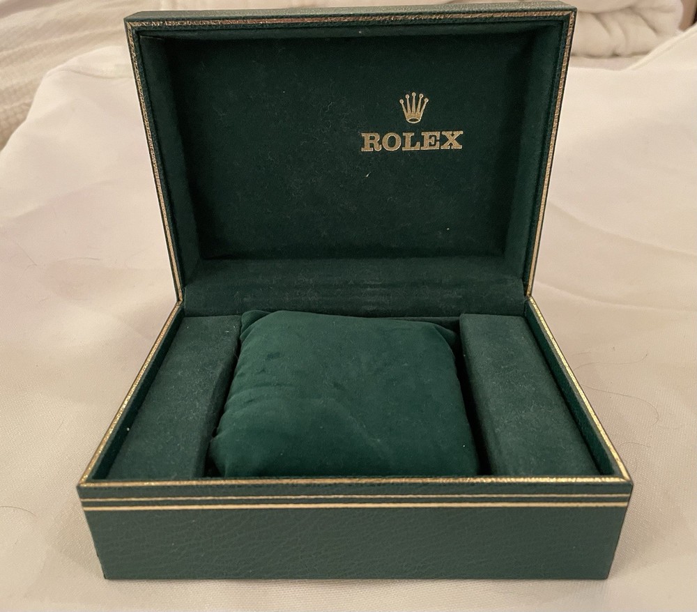 VINTAGE GENUINE ROLEX watch box case wood With Outer Box & Pillow