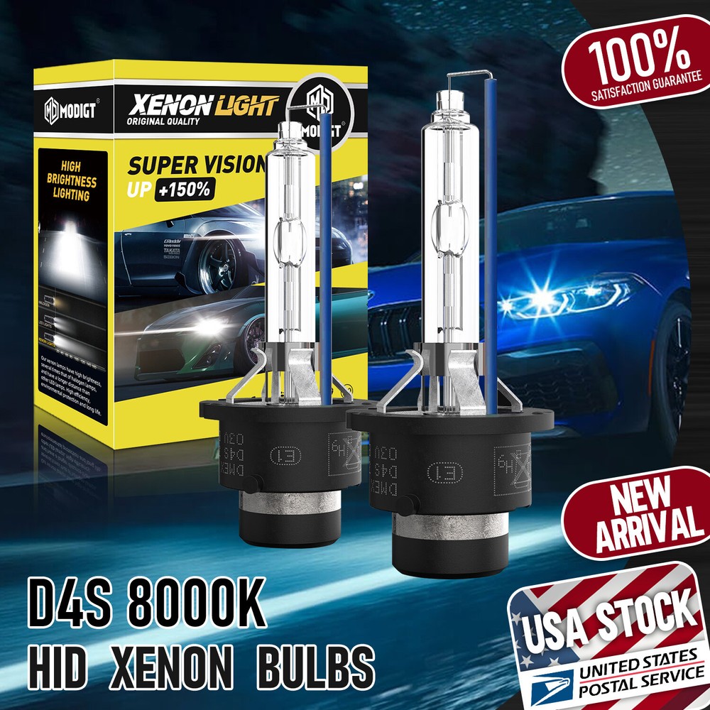2PCS D4S Headlight HID Xenon Bulbs Blue Lamps Super Bright 8000K Replacement